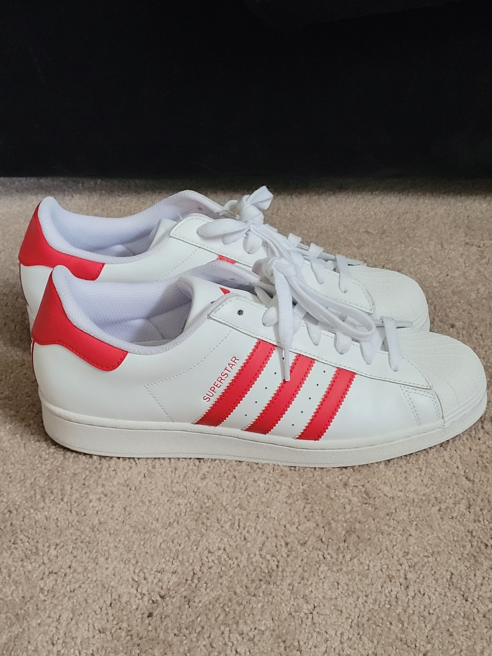 Adidas Superstar IG9367 Mens 10.5 White Red,  Cloud White Better Scarlet